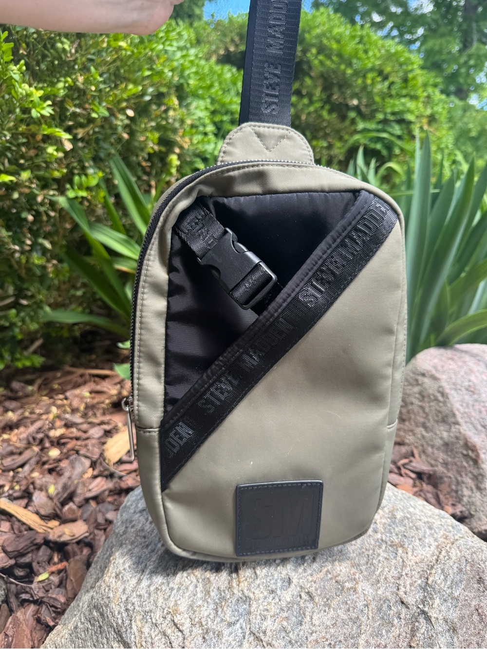 Steve Madden Olive and Black Sling Bag